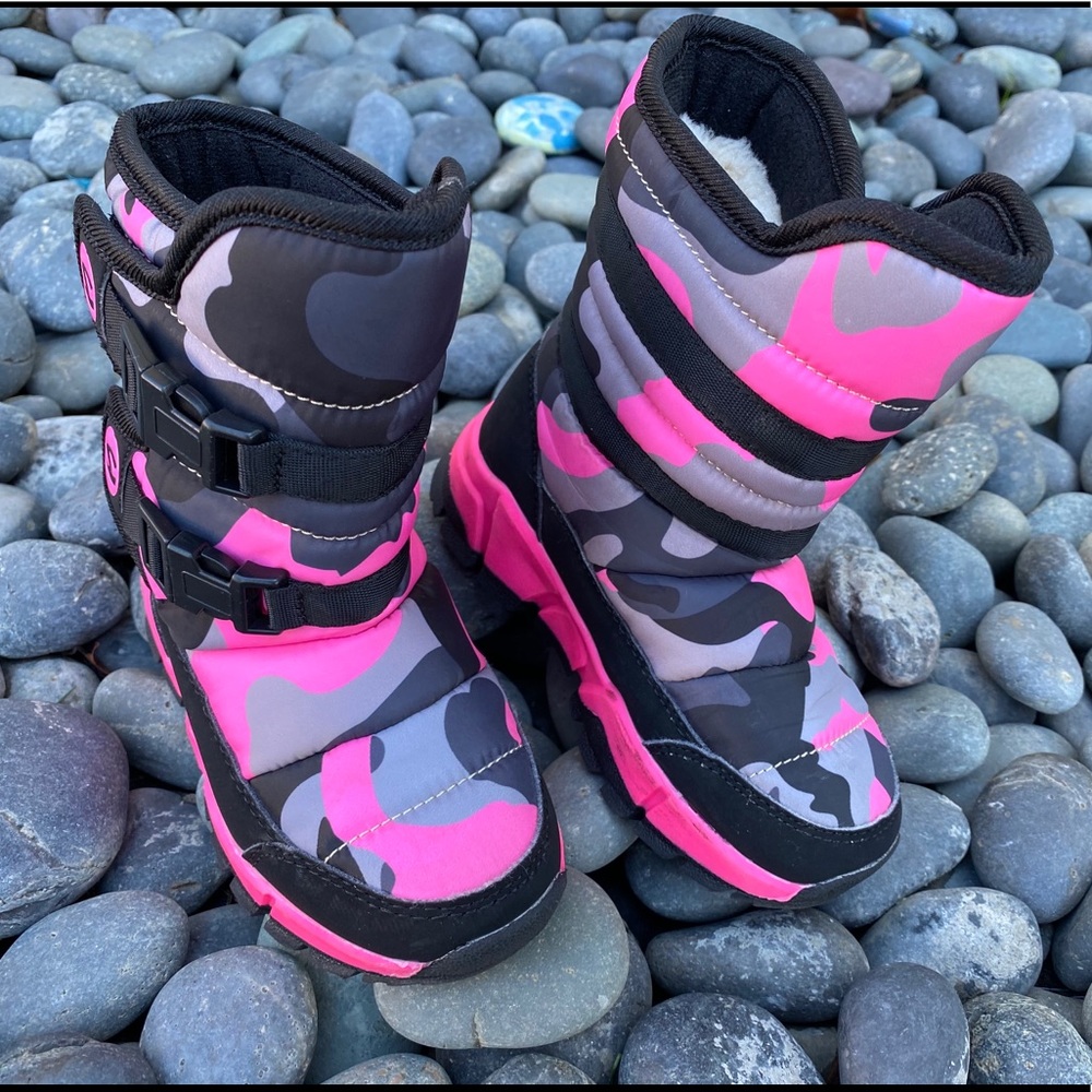 Toddler girl snow boots warm waterproof size 7